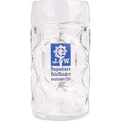 Augustiner Bräu München Isarseidel Glass Jug 0.5 Litres Calibrated Set of 2