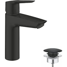 GROHE Start 235752432 Izlietnes krāns (ūdeni taupošs, M izmērs, komplektā uzstādīšanas rīki, elastīgs savienojums), matēts melns