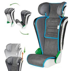 Walser Noemi automašīnas bērnu sēdeklītis, nolokāms automašīnas sēdeklis ar regulējamu augstumu galvas balstu, ECE R129 testēts, 3-8 gadi, antracīts/zils