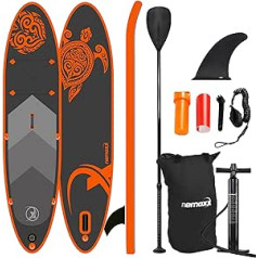 Доска для серфинга NEMAXX (SUP), надувная и удобная для переноски — включает сумку, весло, плавник, воздушный насос, ремонтный комплект