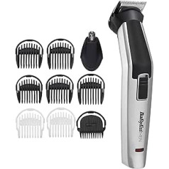 BaByliss Men's 10-in-1 Titanium Face and Body Care Kit with Nose Trimmer Head