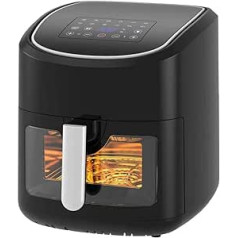 Melchioni Family GAIA Hot Air Fryer 8L/2.5kg Touch Screen Display Drawer with Viewing Window, 1/60 Minute Timer, 13 Preset Programmes, 50-200°C, Non-Stick Container, 1800W