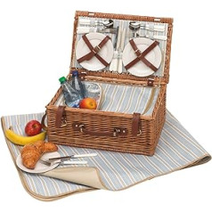 Unbekannt Picnic Basket Buy Picnic Basket 4 People Picnic Set with Picnic Tableware Picnic Case 46 x 30 x 21 cm