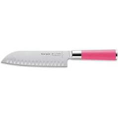 F. DICK Pink Spirit Santoku 8 1742 182K-79 Santoku nazis (asmens garums 18 cm, virtuves nazis ar rievotu malu, izgatavots no augstas leģētā nerūsējošā tērauda, lāzera pārbaudīts asmens, X55CrMo14 tērauds, plastmasas rokturis)