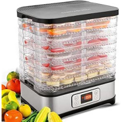 Hopekings Food Dehydrator 5 līmeņu augļu dārzeņu žāvētājs 250 W regulējams termostats 35-70°C melns