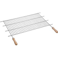 Sauvic Grillrost aus Edelstahl 18/8 mit Holzgriffen und anpassbarer Länge, 73–82x40 cm