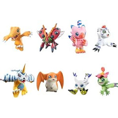 MEGAHOUSE Unisex bērnu komplekts (ar dāvanu) 8 figūriņu komplekts Digimon Adventure Digicolle Series Mix Special Edition dāvanu komplekts, krāsains, daudzkrāsains