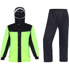 Ynport Crefreak Wasserdichte Regenanzüge für Herren Outdoor Arbeit Regenjacke und Hose Unisex Regenausrüstung mit Kapuze für Alle Sportarten Bauernhof Angeln Motorrad