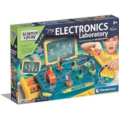 Clementoni 61548 Science&Play Science & Play Electronic Lab Izglītības un zinātniskās mācības, Zinātnes bērniem 8 gadi, STEM rotaļlieta, eksperimentu komplekts, angļu versija