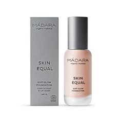 MÁDARA organiskā ādas kopšana | Skin Equal Soft Glow tonālais krēms SPF15#30 Rose IVORY - 30 ml, viegls minerāls tonālais krēms, noturīga, dabiski mirdzoša ādas apdare un regulējams pārklājums.