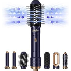 Airstyler Styling Brush, UKLISS Hairstylist Round Brush matu žāvētājs Hot Air Brush 6 in 1 ar automātisko ruļļotāju, iztaisnošanas otu, piešķir apjomu, iztaisno, loko un izfēno matus