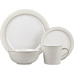 Denby Geschirr Box-Set, 16 Teile, Stein, cremefarben, 16-Piece