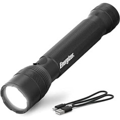 Energizer T1000 LED-Taschenlampe, taktische Taschenlampe, 1000+ hohe Lumen, robusts, wasserabweisende Taschenlampe für Notfall, Survival-Kit, Campingausrüstung, USB wiederaufladbar, PMHT28A,