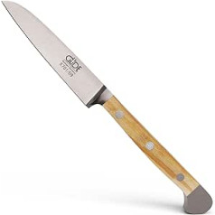 GÜDE Solingen - Gemüsemesser geschmiedet, 9 cm, Olivenholz, ALPHA OLIVE, Doppelkropf, roku darbs Vācijā