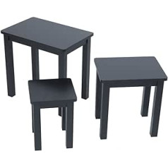 ARPHASLE Set of 3 Wood Stackable Side Tables 3 Sizes Nest of Table Coffee Table 18.9 x 12.6 x 18.1 inches