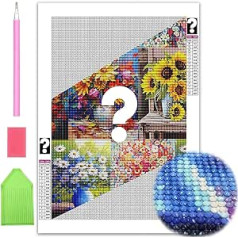 Bimkole 5D Mystery Flower Diamond Painting Pictures, Diamond Painting Arts Secret Full Drill Rhinestone Izšūšana Roku darbs Attēli Cross Stitch Arts Amatniecības audekls mājas sienu dekorēšanai 30 x 40 / 35 x