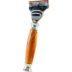 Hans Baier Exclusive Gillette Fusion 25682 Wet Razor Olive Wood Handle