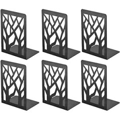 Bookends, Bookends, Heavy Duty, Innnх Plus Bookend Holders for Shelves, Metal Bookends (Black, 3 Pairs) for Office and School, Book Stoppers for Gift, Bookbinders and Dividers