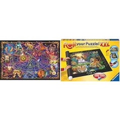 Ravensburger Puzzle 16718 Zodiaka zīmju mīkla un Ravensburger Roll Your Puzzle XXL, Puzles paklājiņš mīklām ar līdz 3000 gabaliem, Puzles paklājiņš ripināšanai