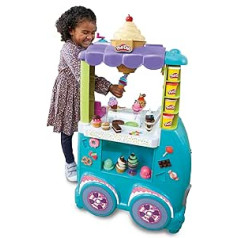 Play-Doh Kitchen Creations Großer Eiswagen, Spielset mit 27 Accessoires, 12 Dosen und Realischen Geräuschen, 3 gadi+