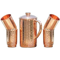 ANCIENT IMPEX Copper Jug and Mug Set for Ayurveda Health Benefits Pure Copper (99.74%)