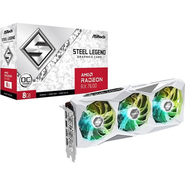 Grafiskā karte radeon rx 7600 steel legend 8gb oc