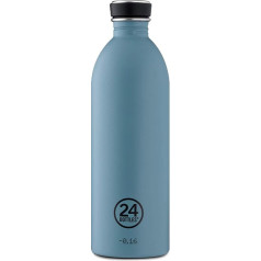 24Bottles nerūsējošā tērauda ūdens pudele, 1000 ml, 1 litra ietilpība, BPA nesatur, viegla, parocīga, ērti lietojama, ūdens pudele darbam, skolai un sportam (pulvera zila)