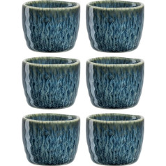 LEONARDO HOME Laonardo Matera 023046 6 keramikas olu trauku komplekts 6 keramikas olu trauku diametrs 5,2 cm, augstums 4 cm Viegli tīrāms, mazgājams trauku mazgājamā mašīnā - 6 kārbiņas zilā krāsā