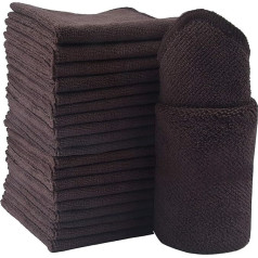 KinHwa Microfibre Household Towels, Super Absorbent Tea Towels, Multi-Purpose, 30 x 30 cm, brown, 20