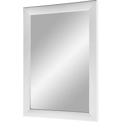 FRAMO Trend 35 Sienas spogulis 50 x 60 cm ar rāmi (matēts balts) Pēc pasūtījuma izgatavots spogulis ar 35 mm platu MDF koka sloksni Pēc pasūtījuma izgatavots spoguļa rāmis, ieskaitot spoguli un izturīgu aizmugurējo paneli ar pakarināmiem stip