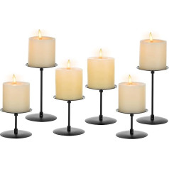 Inweder sveču turētājs Pillar Candle Candle Holder Black - 6 metāla sveču turētāju komplekts Pillar Candles Black Candle Holder Candle Tray Wedding Table Decoration Christmas Living Room Decoration