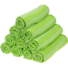 RESPEKT Mikrofaser Bamboo Geschirrtücher, Trockentücher, Putztücher und Reinigungstücher für den Haushalt, das Auto uvm. - 10tlg. Mikrofaser Geschirrtücher Set in grün