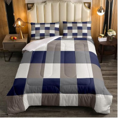 Loussiesd Buffalo Check sega Zēni Meitenes Meitenes Navy Blue Grey Checker Red sega 155 x 220 cm Sievietes Vīrieši Vīrieši Bērni Lauku māja Pleds Decor Ziema Vasara Sega Ģeometriskā Gingham Grid guļamistaba