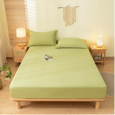 Tospass Ieliekamā gultas pārklājs 180 x 200 cm Box Spring Gultas pārklājs Grass Green Ieliekamā gultas pārklājs Soft Jersey Microfibre gultas pārklājs Plain matračiem līdz 15-30 cm augstumam