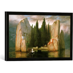 Arnold Böcklin Die Totenissel, ierāmēta glezna, augstas kvalitātes, ar rokām veidots rāmis, 60 x 40 cm, matēts, melns krāsojums