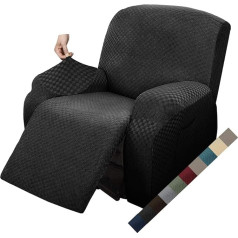 MAXIJIN 1 sēdvietas atpūtas dīvāna pārvalks Stretch Sofa Protector Slipcovers Krēsla pārvalks (melns)