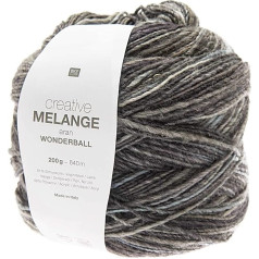 Rico Design Creative Melange Aran Wonderball, gradientu vilna, adatu izmērs adīšanai vai tamborēšanai, 200 g bumbiņa (008, 200)