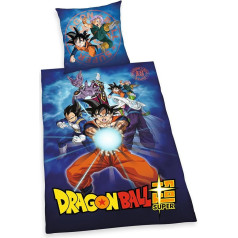 Herding Dragonball Super gultasveļa, spilvendrāna 70 x 90 cm ar rāvējslēdzēju un abpusēju motīvu, segas pārvalks 140 x 200 cm, ar rāvējslēdzēju, 100% kokvilna / renforcé