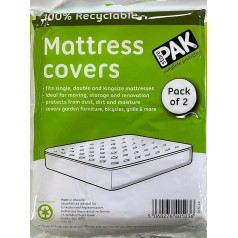 StorePAK 2 Pack King Size matrača aizsargs pārcelšanās uzglabāšanai vai transportēšanai Heavy Duty Reusable Waterproof Dust Resistant