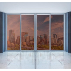 FENTIS One Way Silver Mirror Glass Film Reflective Window Film Heat Control Anti-UV Window Brown Tint Sun Block Window Sticker Solar Control Insulation Mirror Roll for Office 60 x 200 cm