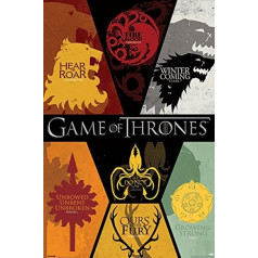 Game of Thrones Print, daudzkrāsains, 61 x 91,5cm