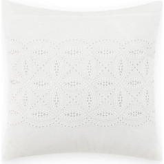 Laura Ashley Annabella Collection Perfect Decorative Throw Pillow, augstākās kvalitātes dizaina dekoratīvais spilvens guļamistabai, viesistabai un mājas dekoram, 16 x 16 collas, balts