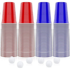 120 официальных американских стаканчиков | 60 синих + 60 красных + 6 мячей | премиальные американские стаканчики 53 мл | игровые | многоразовые пла