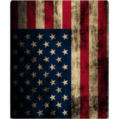 YISUMEI Sega 150 x 200 cm Cuddly Blankets Soft Flannel Soft Fleece Blanket Bed Throw Vintage American Flag Grunge