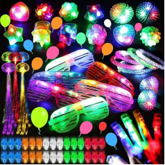 ANNILA 88 LED Light Up rotaļlietas Puses piederumi Glow In The Dark Glow Sticks Party Set