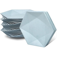 CVIUYO Vienreizlietojamie papīra šķīvji 8 collas 30 Pack Hexagonal Blue Salad Plates 100 % bioloģiski noārdāmie uzkodu kūku šķīvji Vienreizlietojamie papīra šķīvji kāzu, dzimšanas dienas un ģimenes ballītei