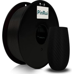 PinRui PLA zīda pavediens 1,75 mm 1 kg, PLA zīda 3D printeru pavediens, bez deformācijas, vienmērīga drukāšana, izmēru precizitāte +/- 0,03 mm, piemērots vairumam FDM printeru, zīda melns