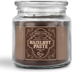 Bacana Candle - Sveces - aromātiskā svece stiklā - oriģināla dāvinājuma svece - 560 g - degšanas laiks ± 100 stundas - lazdu rieksts