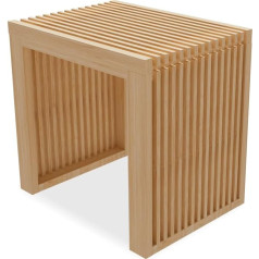 Aprtat Маленькая бамбуковая обеденная скамья для кухни, гостиной и столовой Мебель натуральная 45 x 32 x 43 см (Д x Ш x В)