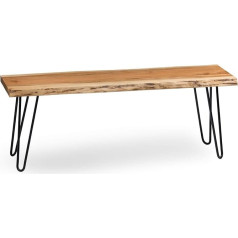 ‎Alaterre Furniture Alaterre Mēbeles Hairpin Live Edge Wood with Metal 48